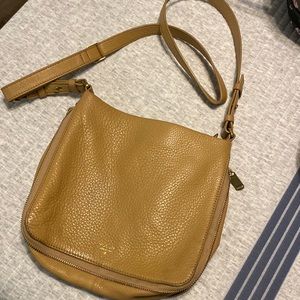 Tan fossil cross body